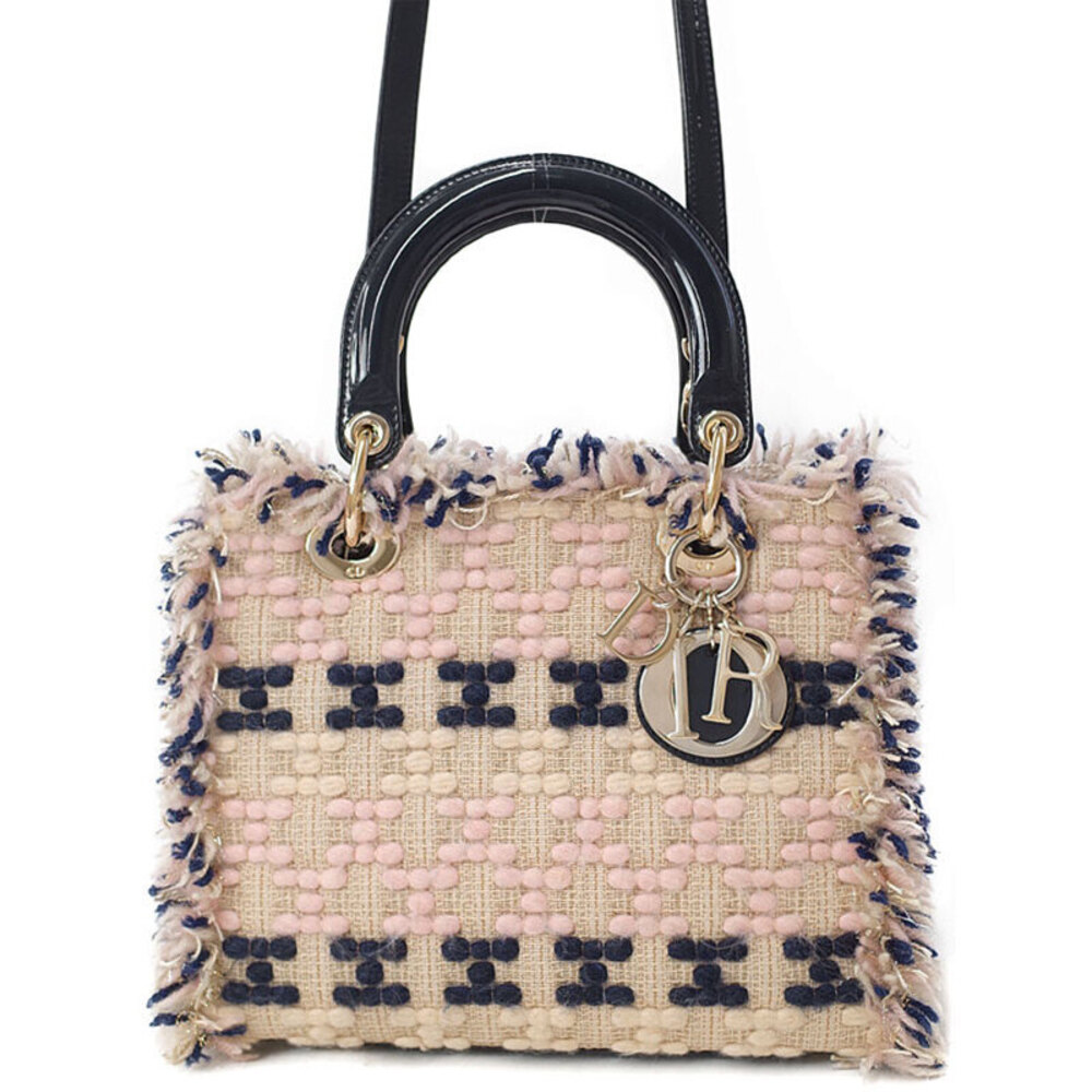 Christian Dior Cannage Tweed Lady Bag